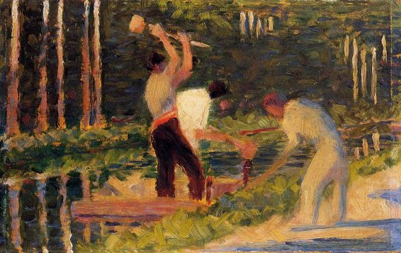 Georges Seurat - Men Laying Stakes