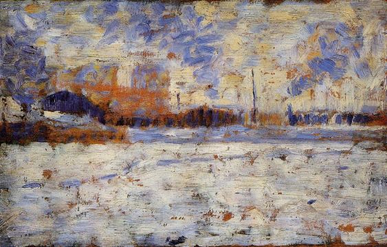 Georges Seurat - Snow Effect - Winter in the Suburbs