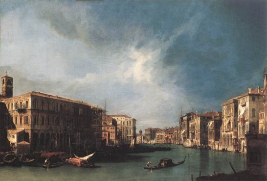 Giovanni Antonio Canal Canaletto - The Grand Canal From Rialto Toward The North