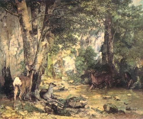 Gustave Courbet - Shelter of the Roe Deer at the Stream of Plaisir-Fontaine, D