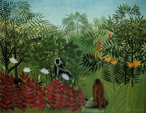 Henri Rousseau - Tropical Forest with Apes and Snake