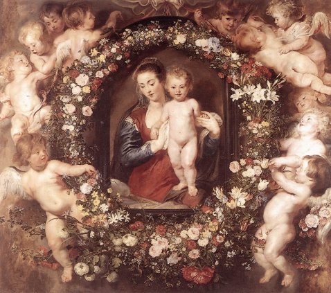 Peter Paul Rubens - Madonna In Floral Wreath