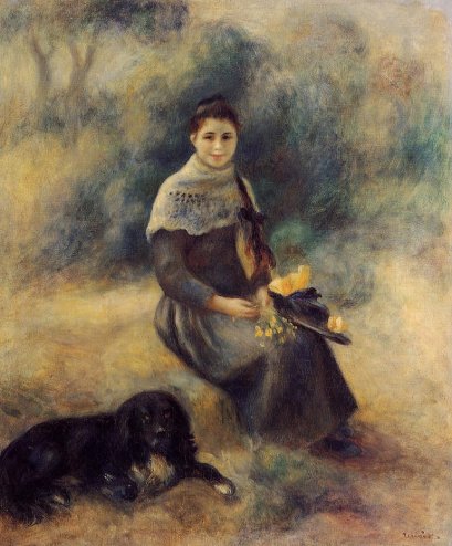 Pierre-Auguste Renoir - Young Girl with a Dog