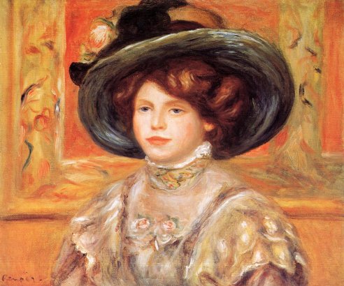 Pierre-Auguste Renoir - Young Woman in a Blue Hat