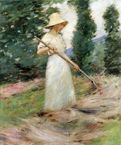 Theodore Robinson - Girl Raking Hay