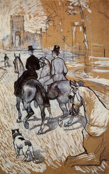 Toulouse Lautrec - Horsemen Riding in the Bois de Boulogne