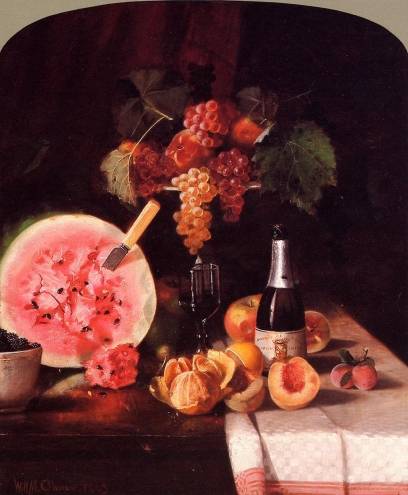 William Merritt Chase - Still Life with Watermelon