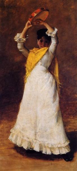 William Merritt Chase - The Tamborine Girl