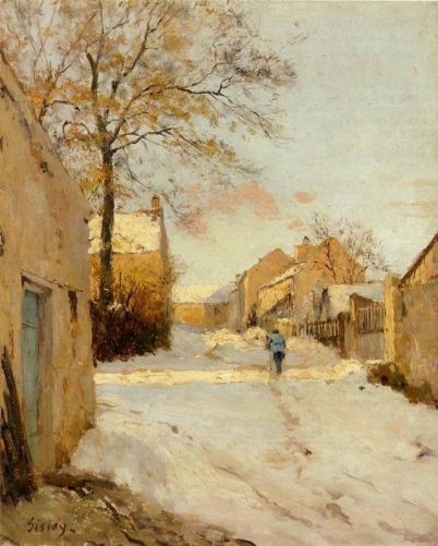 Alfred Sisley - A Village Street in Winter