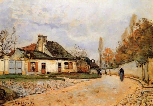 Alfred Sisley - Neighborhood Street in Louveciennes