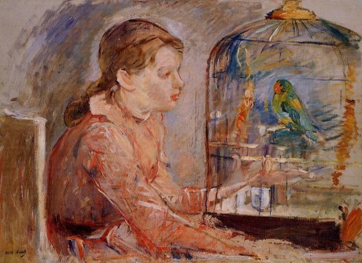 Berthe Morisot - Young Girl and the Budgie