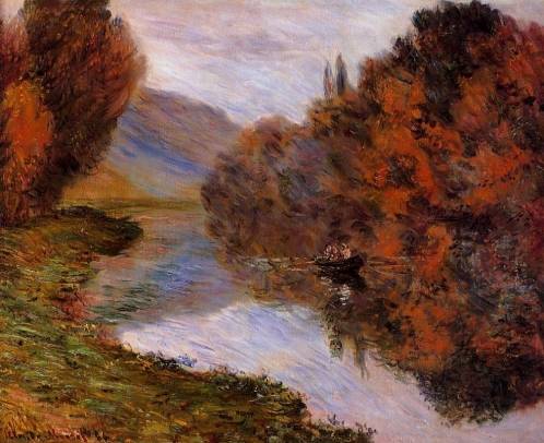 Claude Monet - Rowboat on the Seine at Jeufosse