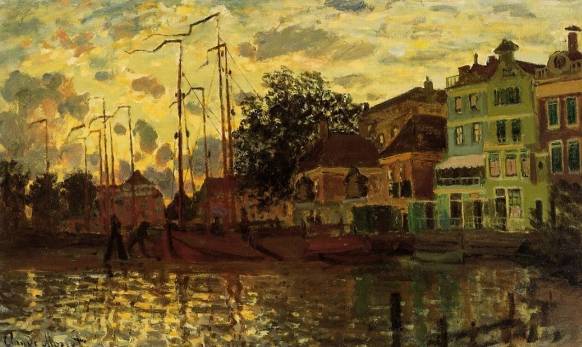 Claude Monet - The Dike at Zaandam, Evening