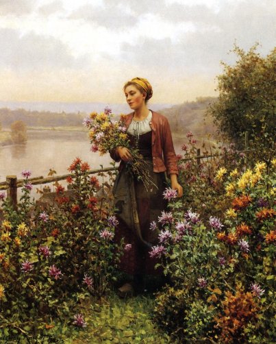 Daniel Ridgway Knight - Woman In A Garden