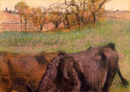 Edgar Degas - Landscape - Cows in the Foreground