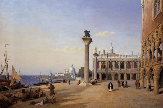 Jean-Baptiste-Camille Corot - Venice, the Piazetta - View from the riva degli Schiavoni