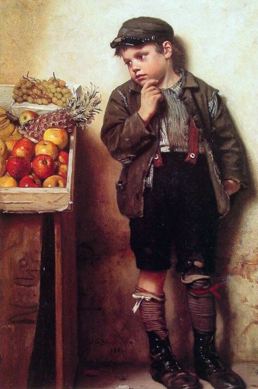 John George Brown - Eyeing the Fruit Stand