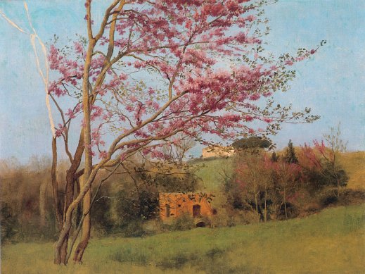 John William Godward - Landscape - Blossoming Red Almond