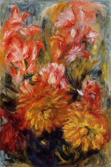 Pierre-Auguste Renoir - Gladiolas in a Blue Vase