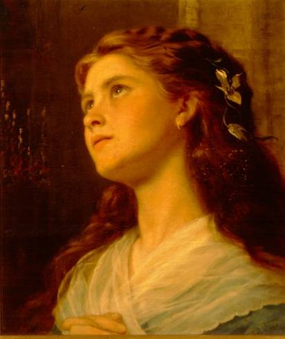 Sophie Anderson - Portrait Of Young Girl