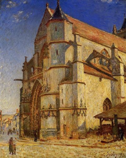 Alfred Sisley - The Church at Moret in the Morning Sun