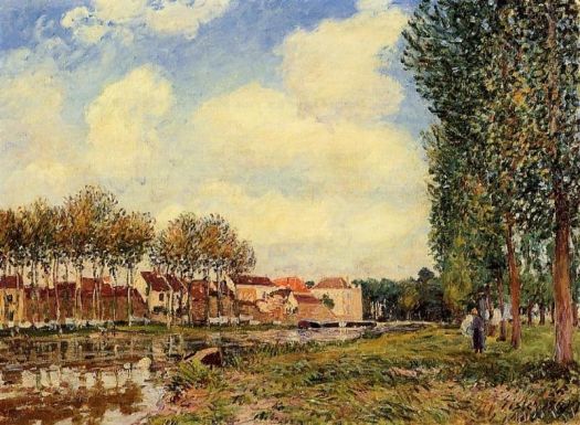 Alfred Sisley - Banks of the Loing at Moret, Morning