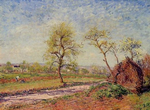 Alfred Sisley - Road from Veneux to Moret on a Spring Day