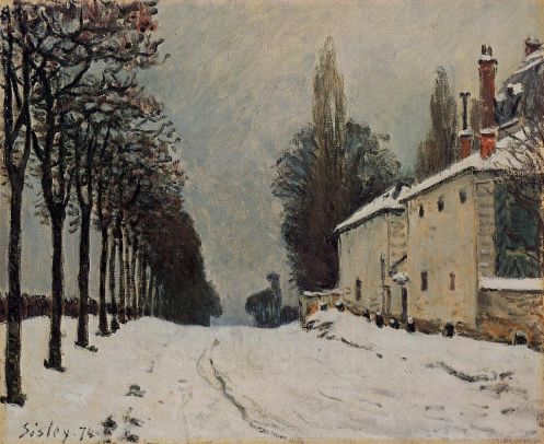 Alfred Sisley - Snow on the Road, Louveciennes (Chemin de la Machine)