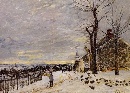 Alfred Sisley - Snowy Weather at Veneux-Nadon