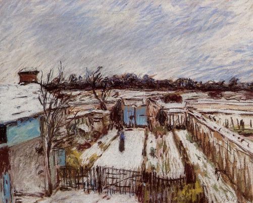 Alfred Sisley - The Garden under the Snow