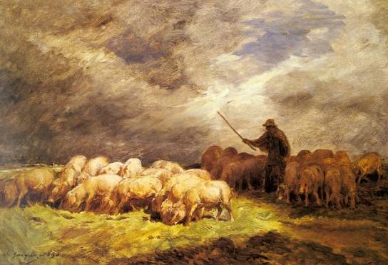 Charles Emile Jacque - The Swineherd