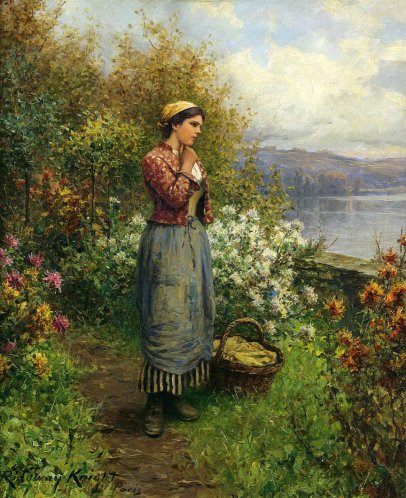 Daniel Ridgway Knight - Julia On The Terrace