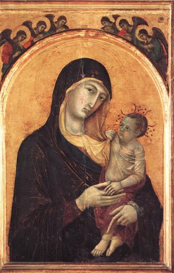 Duccio di Buoninsegna - Madonna and Child with Six Angels