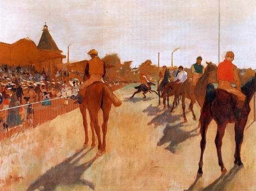 Edgar Degas - Racehorses before the Stands