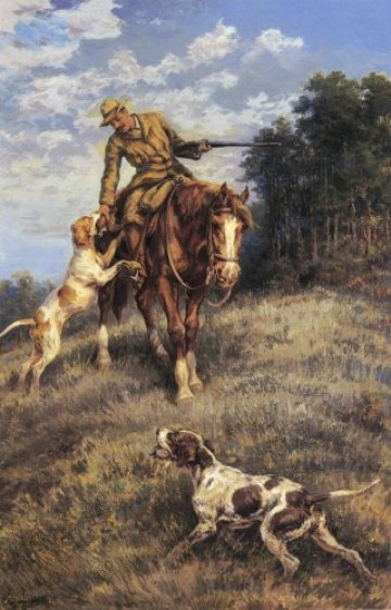 Edmund Henry Osthaus - A Hunter With His Dogs