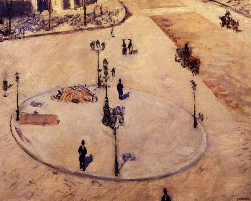 Gustave Caillebotte - A Traffic Island, Boulevard Haussmann