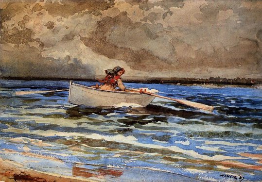 Homer Winslow - Rowing At Prout-s Neck