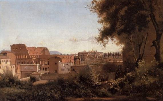 Jean-Baptiste-Camille Corot - Rome - View from the Farnese Gardens, Noon