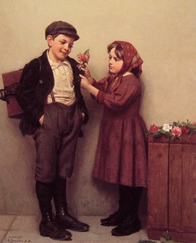 John George Brown - The Button Hole Posy