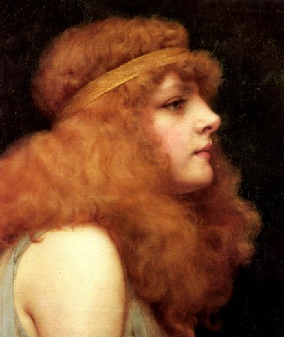 John William Godward - An Auburn Beauty