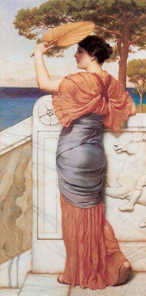 John William Godward - On the Balcony