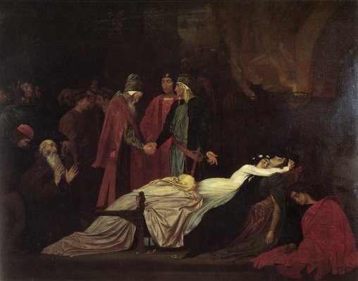 Lord Frederick Leighton - The Reconciliation of the Montagues and Capulets over the De