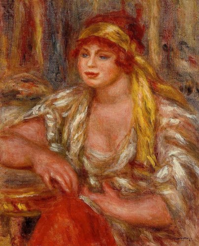 Pierre-Auguste Renoir - Andree in Yellow Turban and Blue Skirt