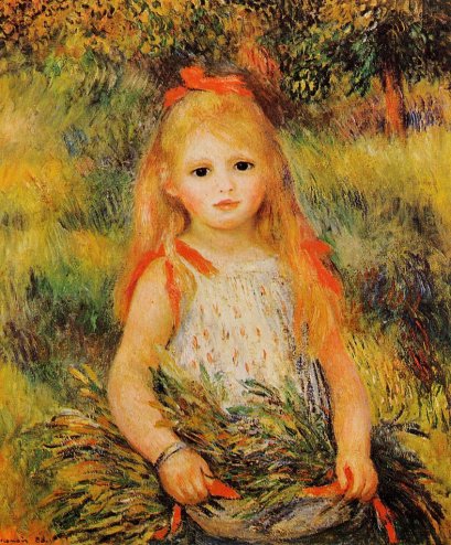 Pierre-Auguste Renoir - Little Girl with a Spray of Flowers