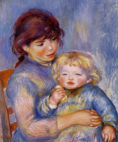 Pierre-Auguste Renoir - Motherhood aka Child with a Biscuit