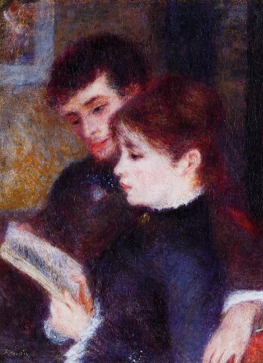 Pierre-Auguste Renoir - Reading Couple aka Edmond Renoir and Marguerite Legrand