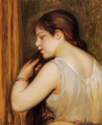 Pierre-Auguste Renoir - The Coiffure aka Young Girl Combing Her Hair