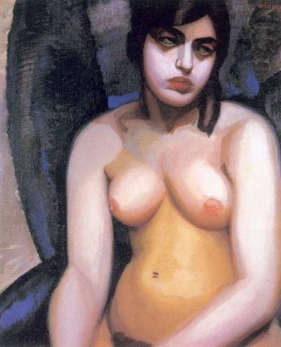 Tamara de Lempicka - Nude Blue Background, 1923
