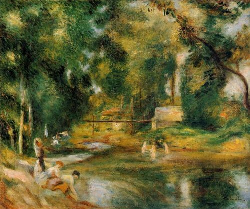 Essoyes Landscape - Washerwomen and Bathers