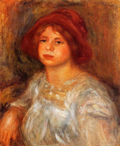 Young Girl Wearing a Red Hat